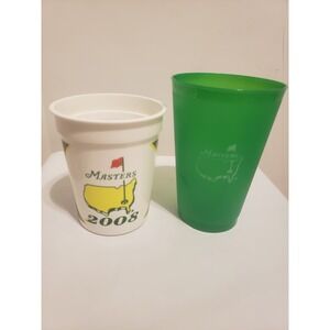 Lot Of 2 Masters Plastic Cups 2008 Green Golf Augusta, GA PGA